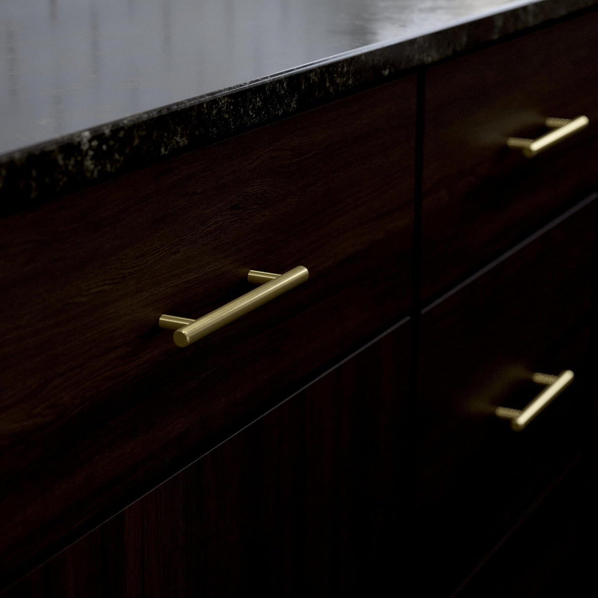 Franklin Brass Simple Bar Cabinet Handle 3-3/4" Hole Center Modern Pull | Satin Gold Hardware Kitchen Door, Drawers, Dressers, Furniture P46641K-523-B3