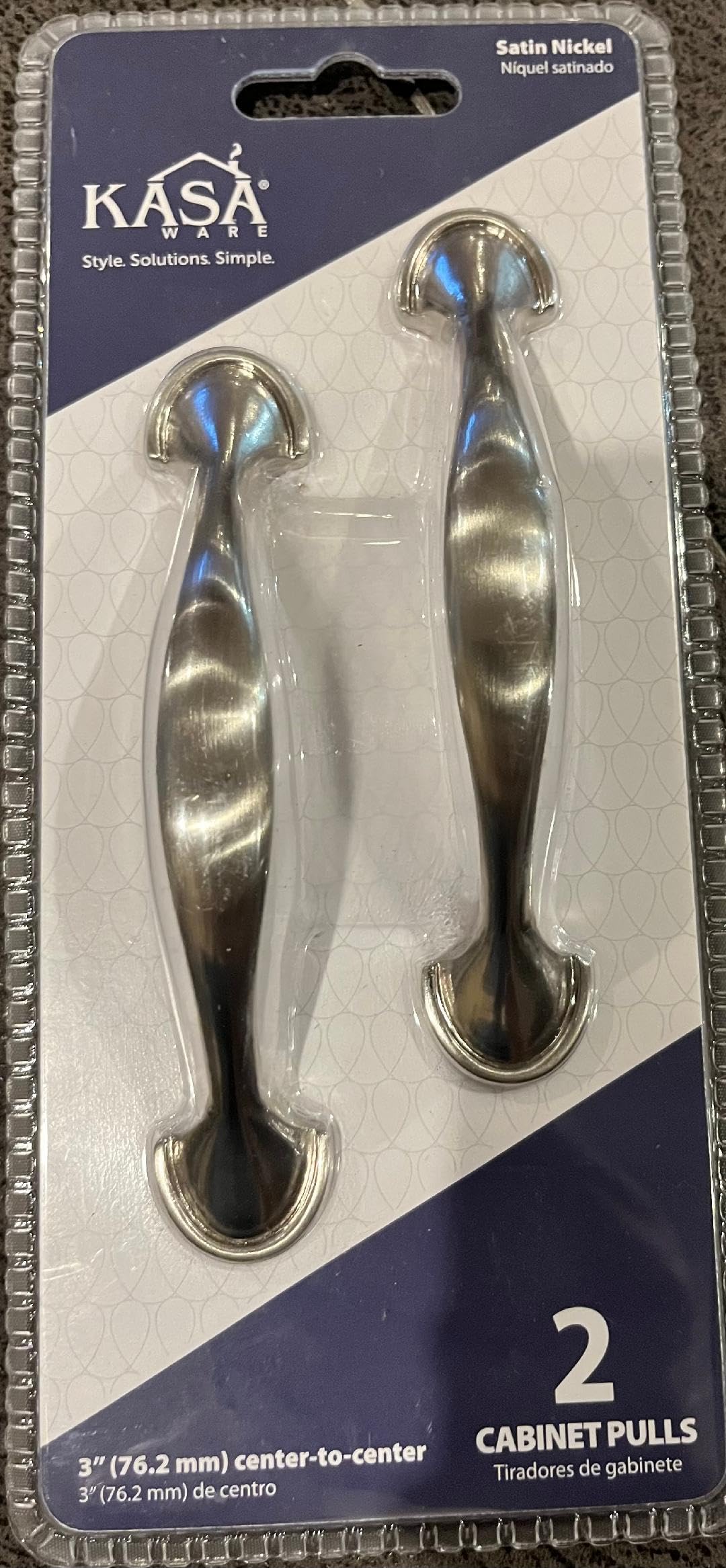 KasaWare K4133SN-2 4-5/8" Overall Length Half Foot Spoon Pull, 2-pack