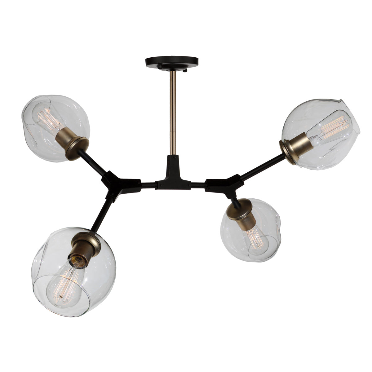 Organic Semi-Flush Mount Light - Vintage Brass