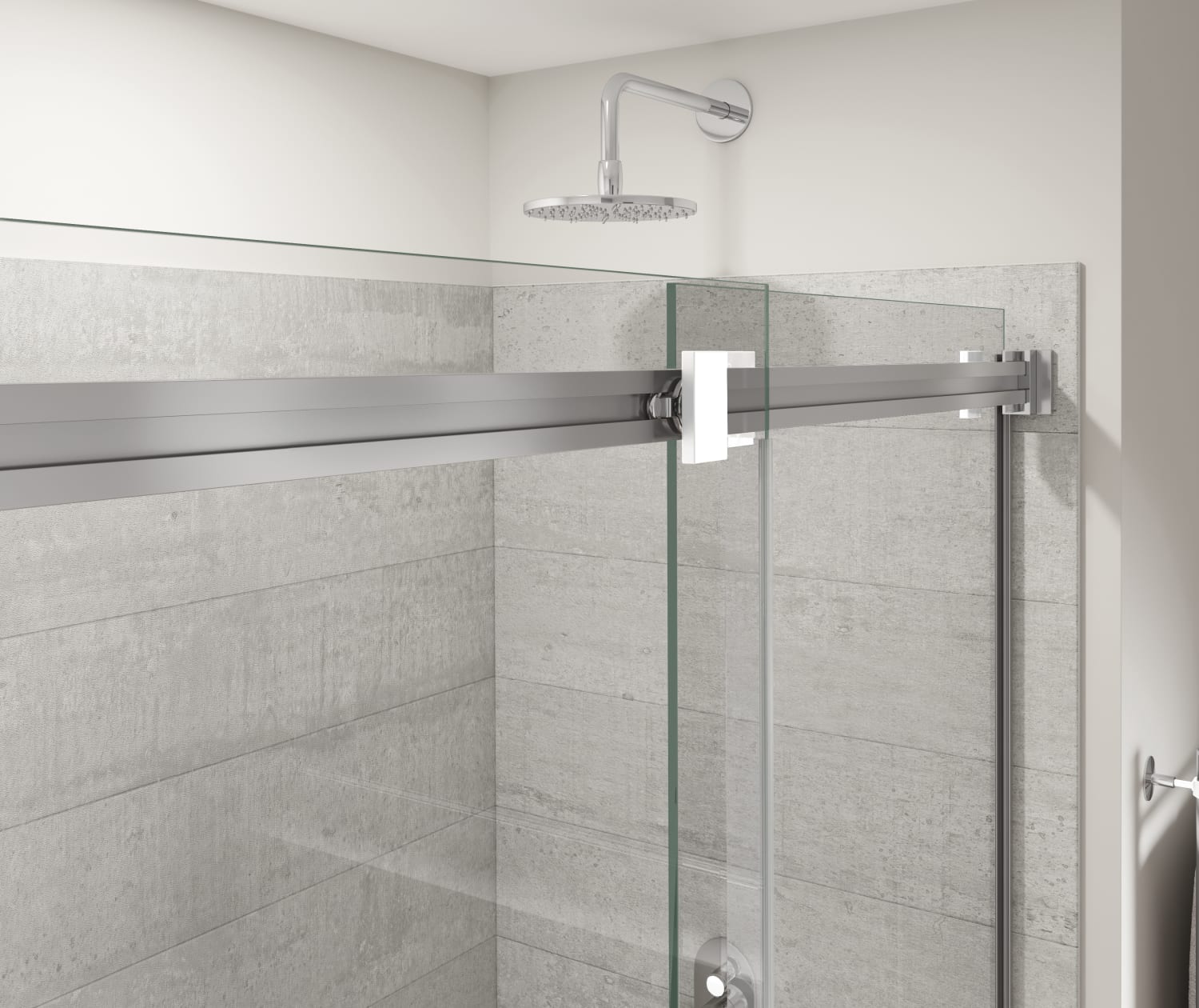 MAAX 136956-810-280-000 Duel Alto 44-47 X 78 in. 8mm Bypass Shower Door for Alcove Installation with GlassShield® glass in Chrome & Matte White