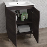 DAX Sunset Engineered Wood and Porcelain Onix Basin with Vanity, 24", Wenge DAX-SUN012413-ONX