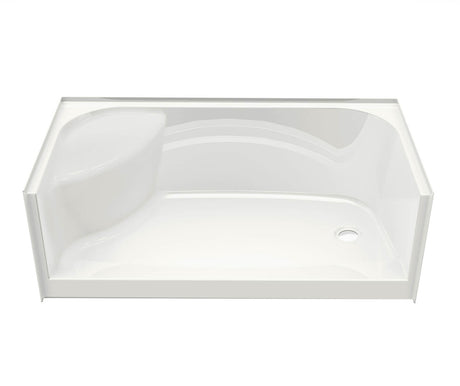 Aker SPS 3460 AcrylX Alcove Right-Hand Drain Shower Base in White