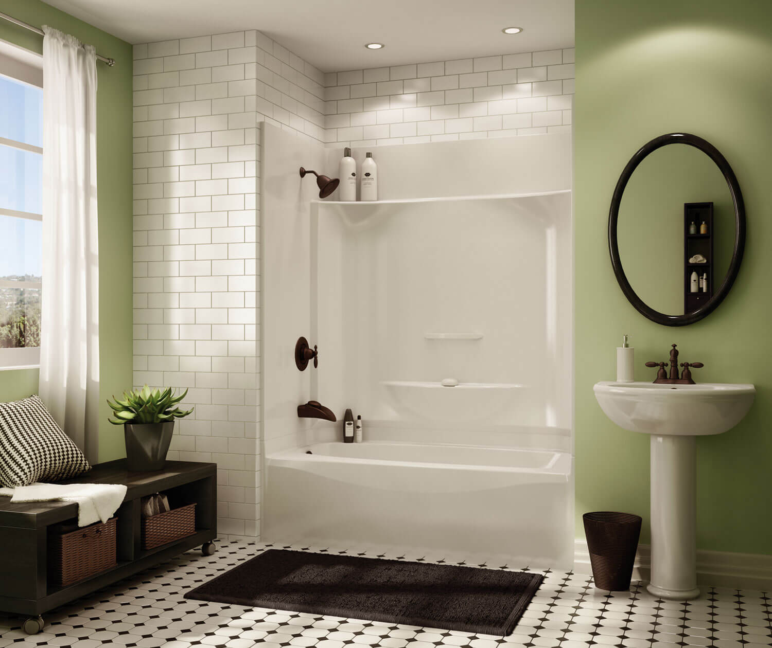 MAAX 145012-000-002-094 KDTS 3260 AcrylX Alcove Left-Hand Drain Four-Piece Tub Shower in White
