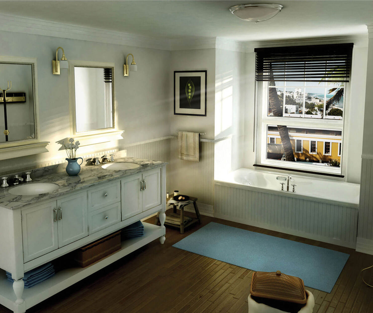 MAAX 101055-004-001-100 Topaz 6036 Acrylic Alcove End Drain Hydromax Bathtub in White