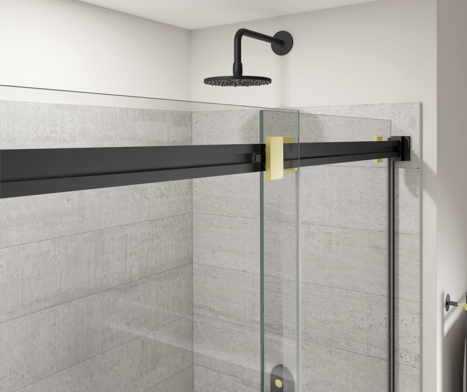 MAAX 136955-810-380-000 Duel Alto 56-59 X 78 in. 8mm Bypass Shower Door for Alcove Installation with GlassShield® glass in Matte Black & Brushed Gold