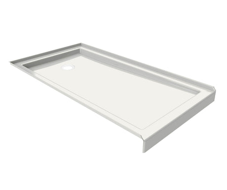 MAAX 410004-504-001-000 B3Round 6030 Acrylic Alcove Deep Shower Base in White with Back End Drain