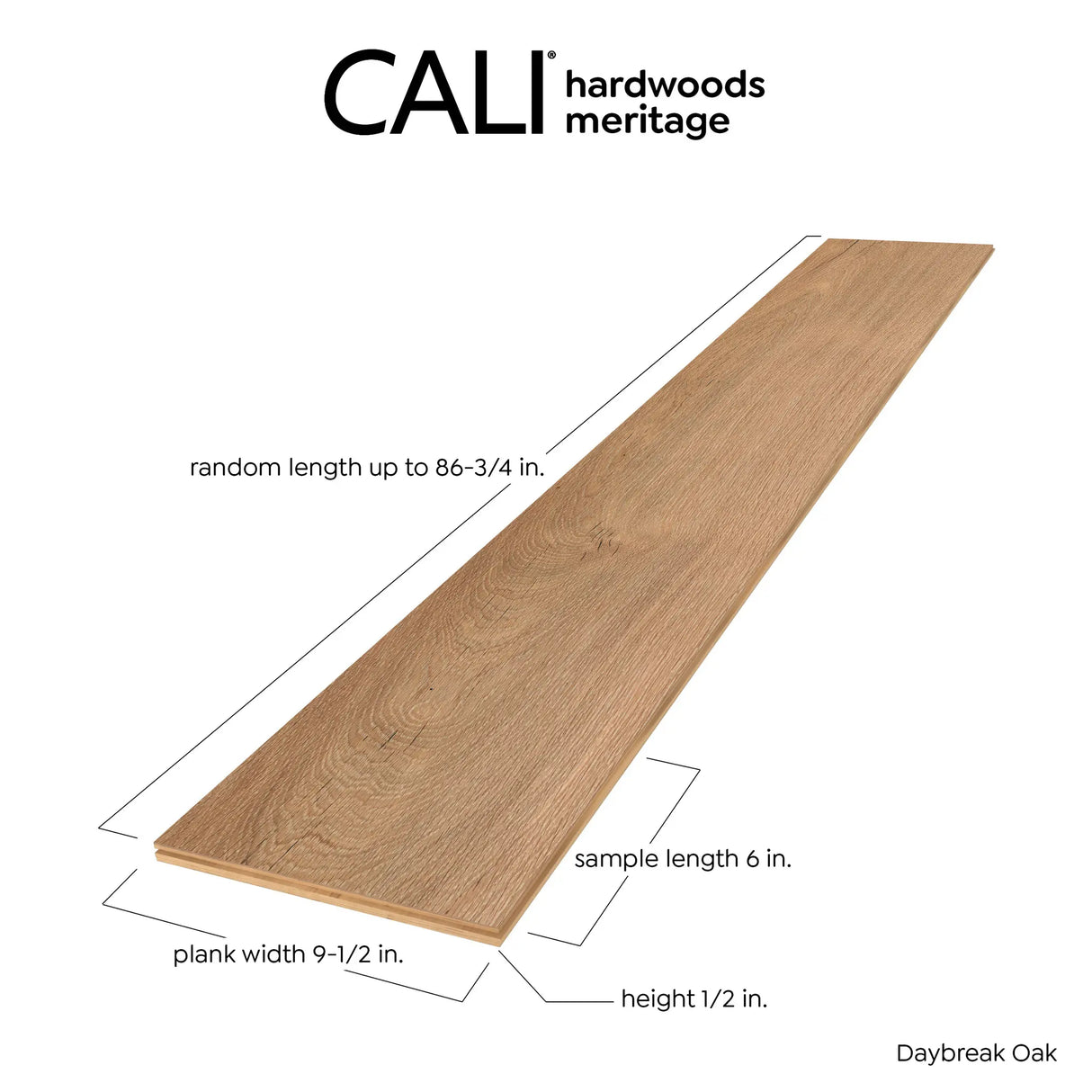 CALI Daybreak Oak Meritage Extra Wide T&G 7601003500 86-5/8 x 9-1/2 x 9/16 (34.1 Sqft)