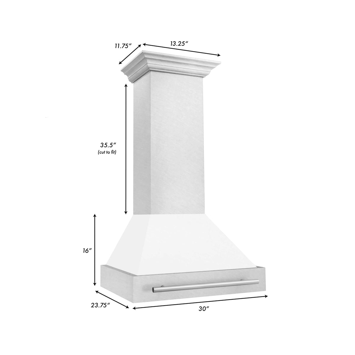 ZLINE 30 in. Fingerprint Resistant Stainless Steel Range Hood with Color Shell Options (8654SNX-30)