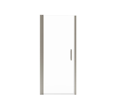 MAAX 138264-900-305-101 Manhattan 31-33 x 68 in. 6 mm Pivot Shower Door for Alcove Installation with Clear glass & Square Handle in Brushed Nickel