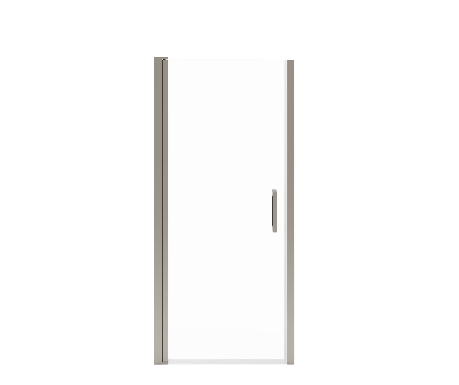 MAAX 138263-900-305-101 Manhattan 29-31 x 68 in. 6 mm Pivot Shower Door for Alcove Installation with Clear glass & Square Handle in Brushed Nickel