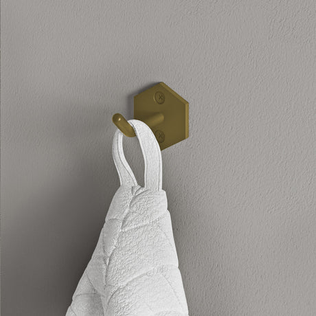 Brusque Robe Hook in Brushed Gold