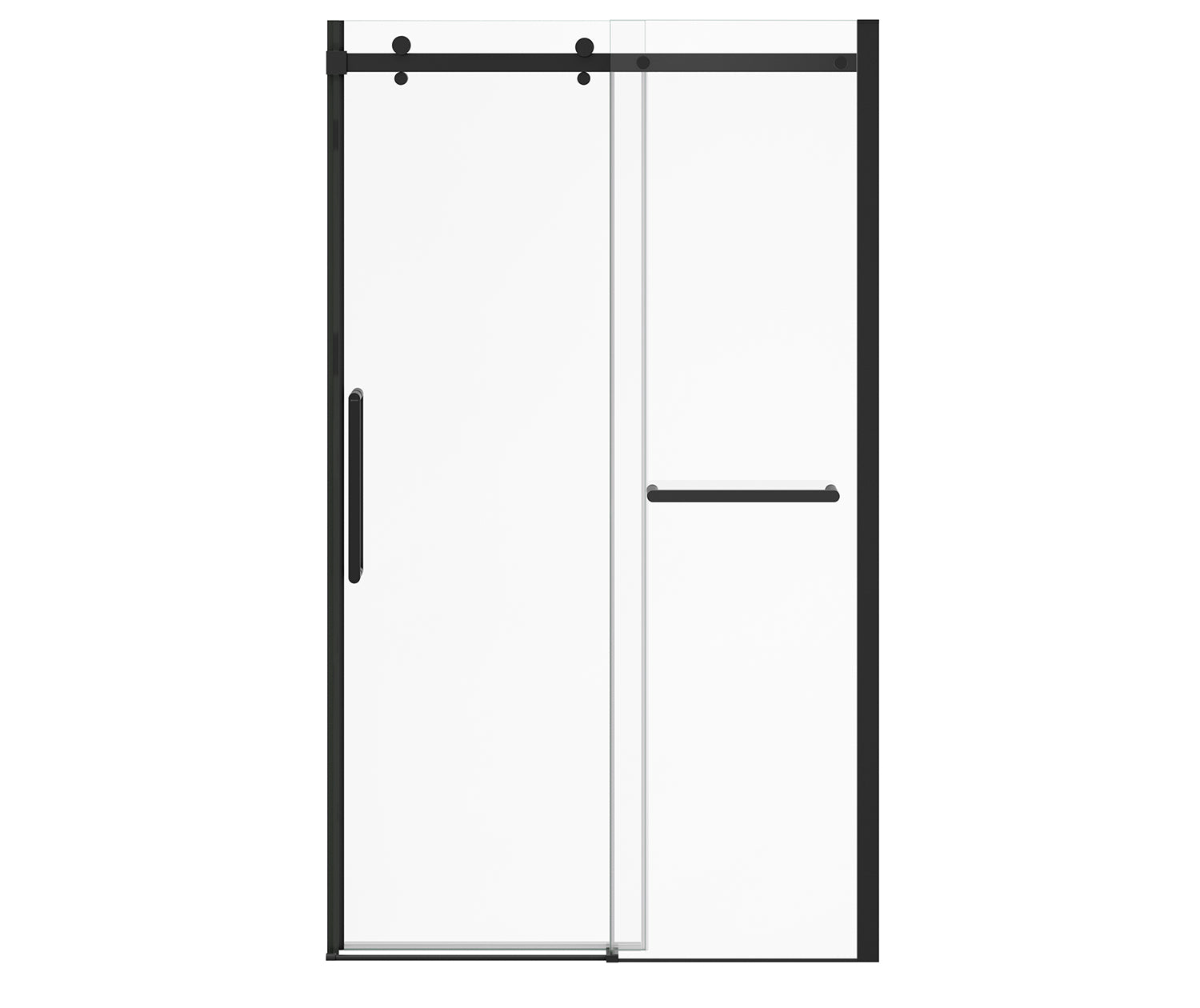 MAAX 138954-900-340-000 Halo Pro 44 ½-47 x 78 ¾ in. 8 mm Sliding Shower Door with Towel Bar for Alcove Installation with Clear glass in Matte Black