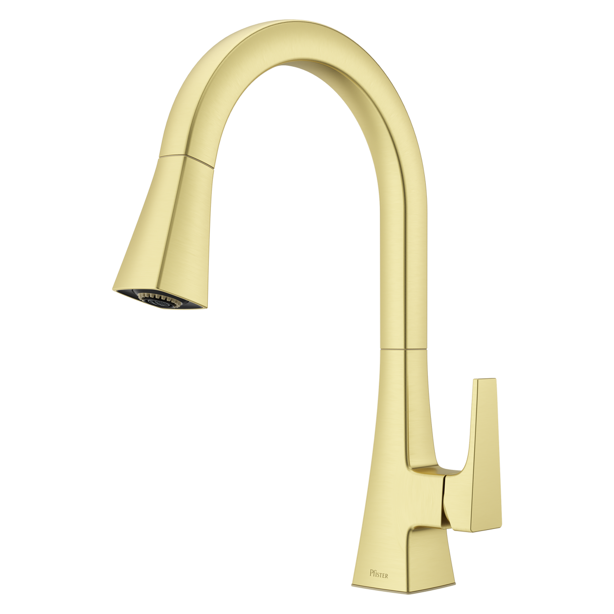Pfirst Modern 1-Handle Pull-Down Kitchen Faucet in Brushed Gold