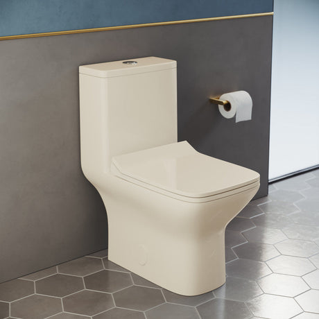 Carre One Piece Square Toilet Dual Flush 1.1/1.6 gpf in Bisque