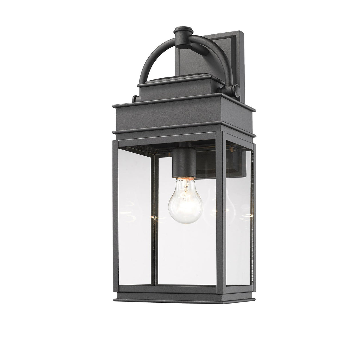 Fulton Outdoor Wall Light - Black / 19.50