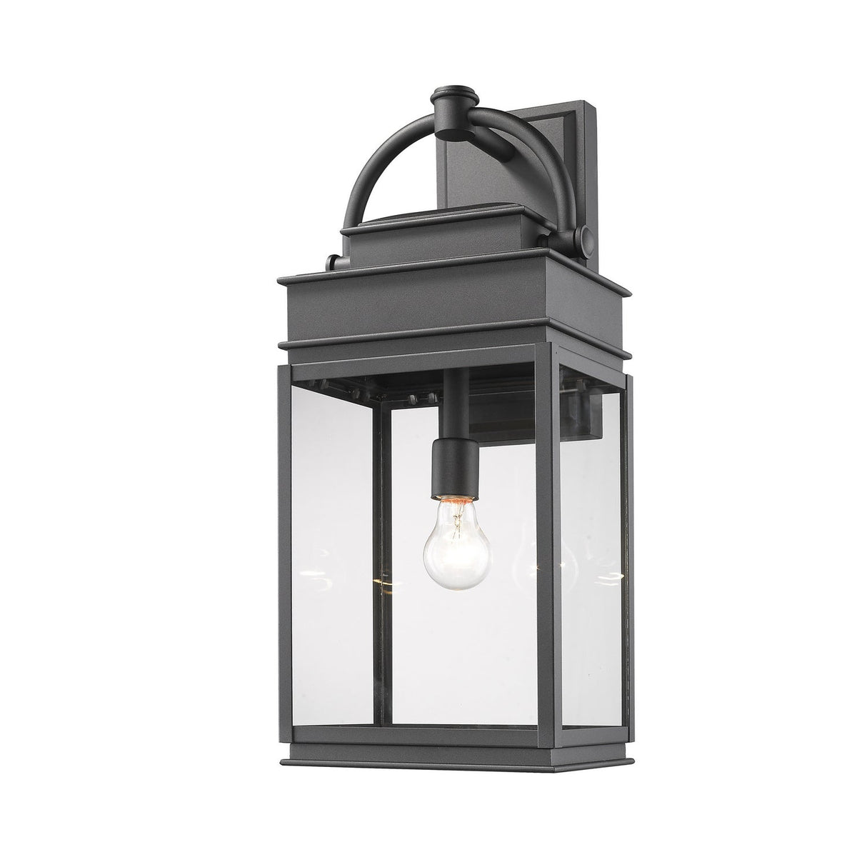 Fulton Outdoor Wall Light - Black / 24.25