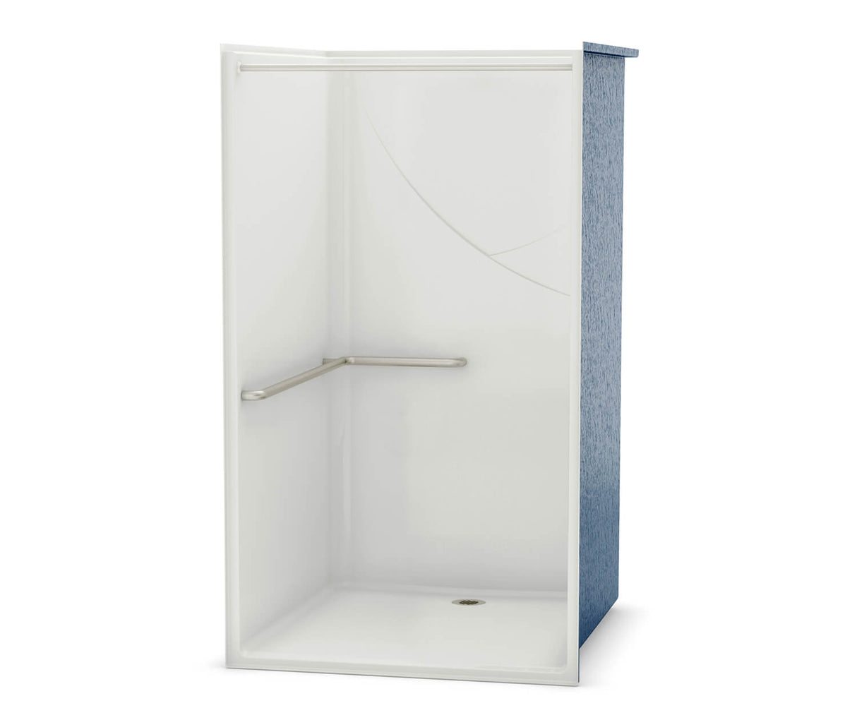 MAAX 106084-000-002-136 OPS-4248-RS - California Title 24 Grab Bar AcrylX Alcove Center Drain One-Piece Shower in White