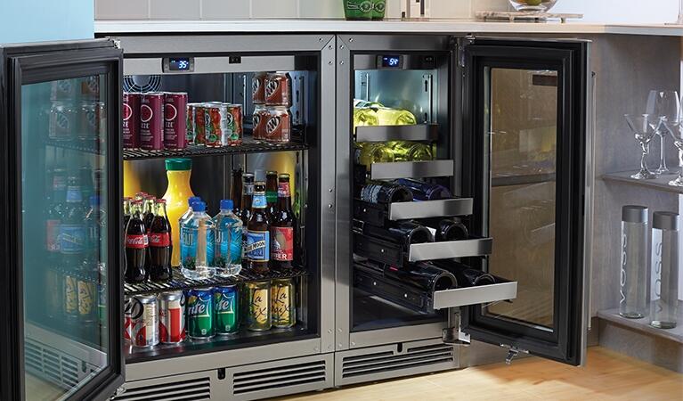 Perlick 15" Signature Series Built-In Wine Cooler with 20 Bottle Capacity Single Zone with Glass Door in Stainless Steel (HP15WM-4-3)