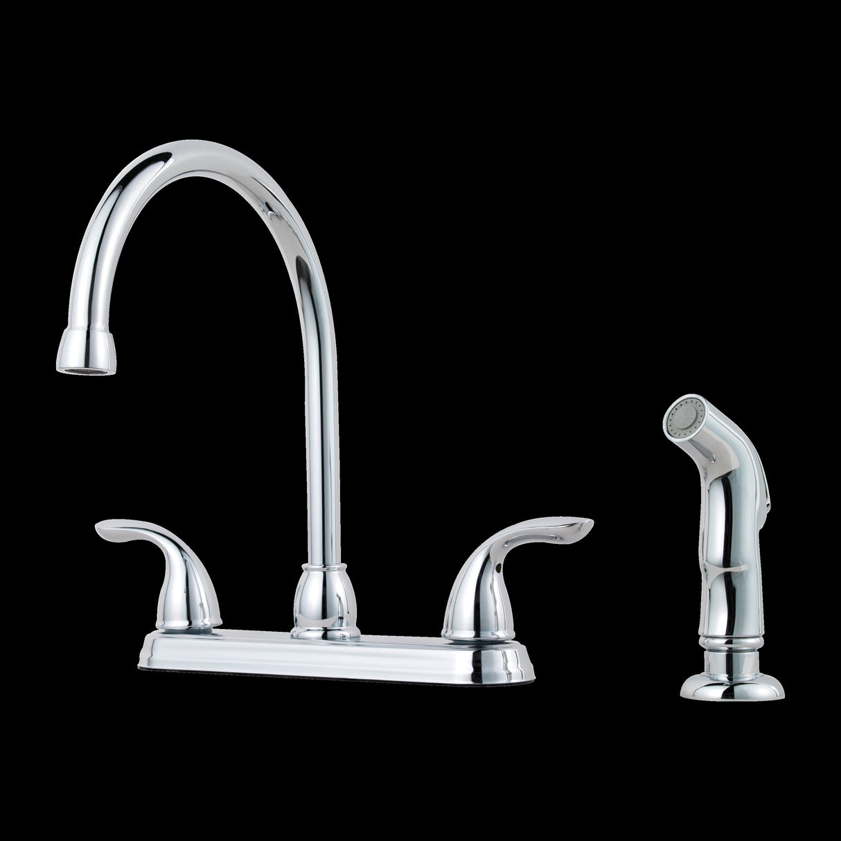 Pfirst Series 2-Handle Kitchen Faucet with Side Spray in Polished Chrome