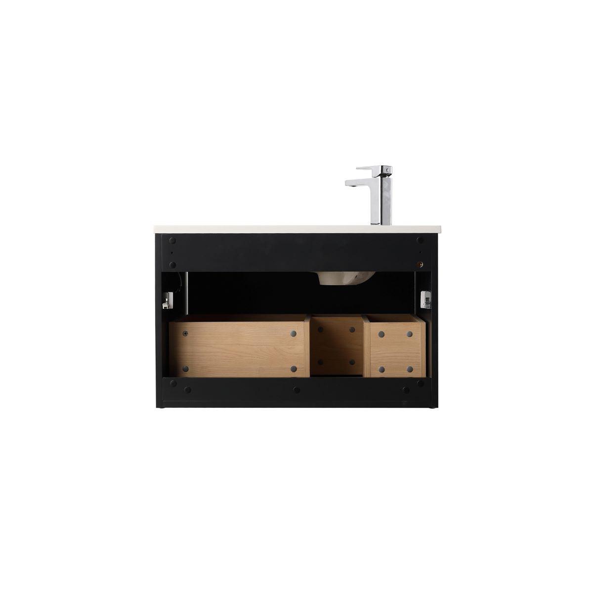 Blossom Voyage 30″ Vanity with Droplet-Shaped Basin - LED Illuminated & Unique Wave-Front Design