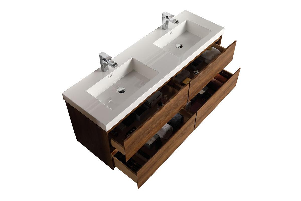 Blossom Assisi 60" Double Sink Vanity - Modern Minimalist Design with Soft-Closing Drawers