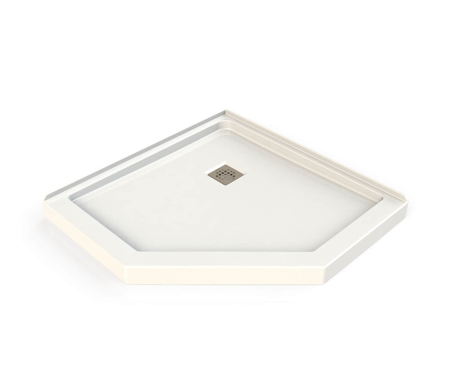 MAAX 106381-000-001-000 Neo-Angle Base 40 Acrylic Corner Left or Right Shower Base with Corner Drain in White