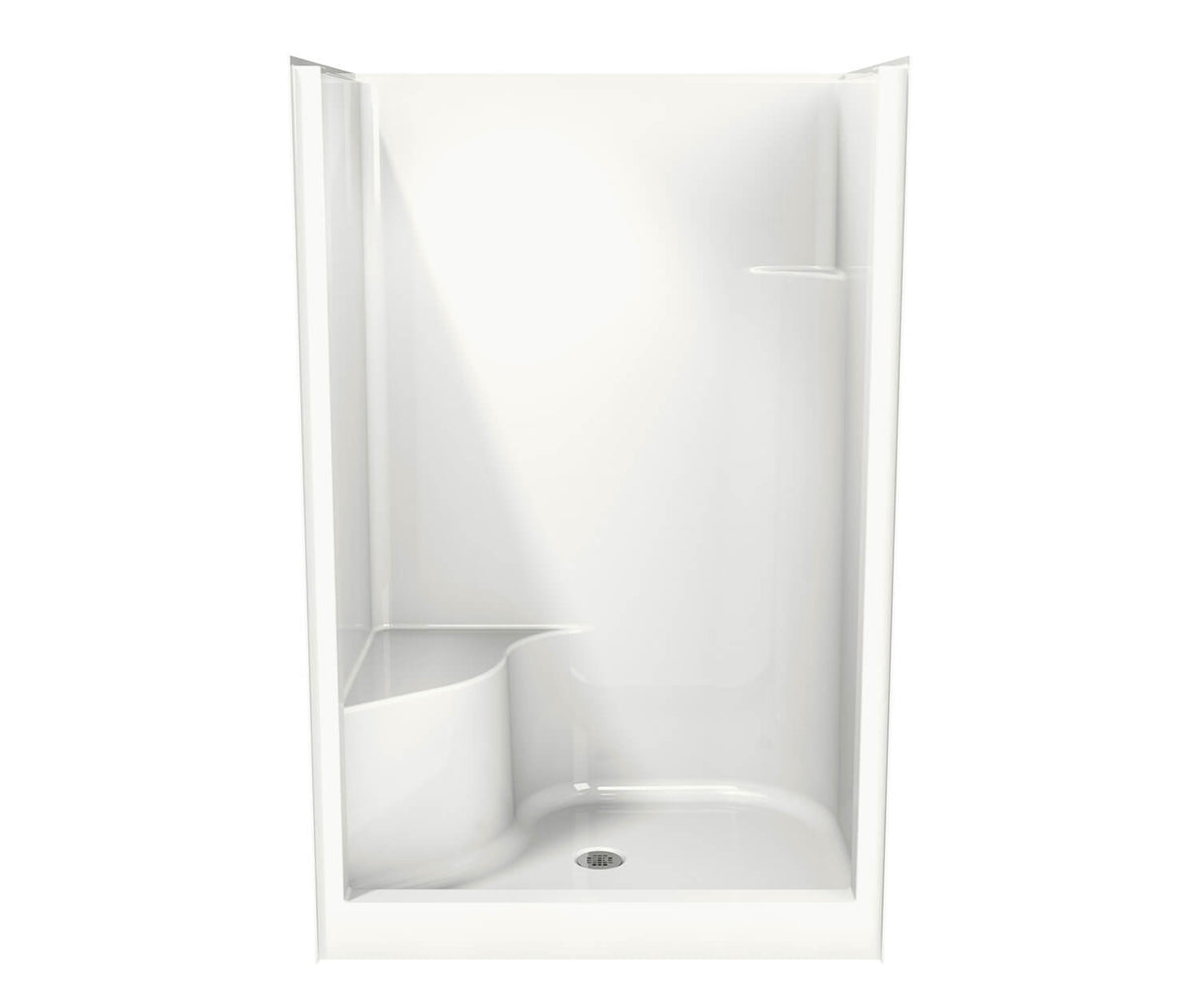 MAAX 100961-000-002-001 Carlton I 48 x 35 AcrylX Alcove Center Drain One-Piece Shower in White