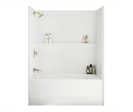 MAAX 105930-R-003-002 TSTEA Plus 60 x 32 AcrylX Alcove Right-Hand Drain One-Piece Whirlpool Tub Shower in White