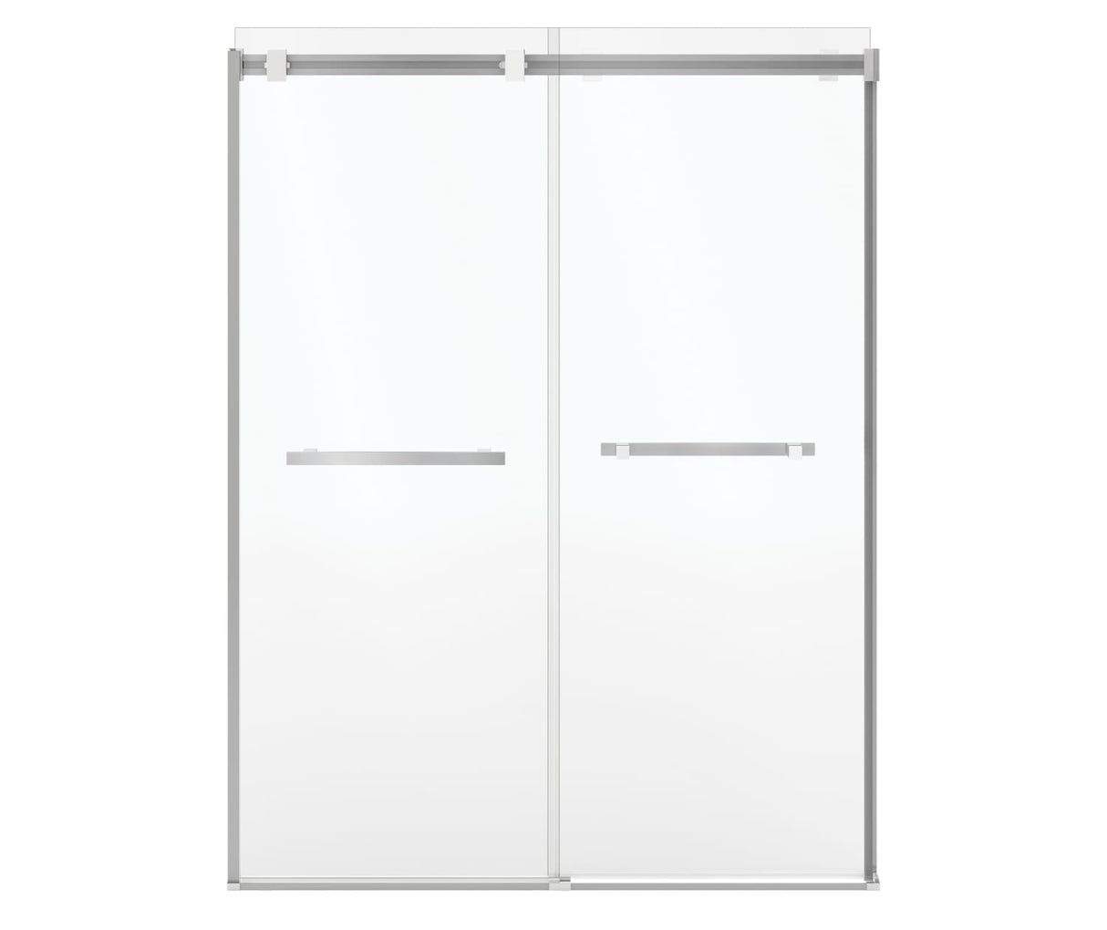 MAAX 136955-810-280-000 Duel Alto 56-59 X 78 in. 8mm Bypass Shower Door for Alcove Installation with GlassShield® glass in Chrome & Matte White