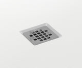 MAAX 420035-542-001-101 B3Square 6034 Acrylic Corner Left Shower Base in White with Anti-slip Bottom with Center Drain