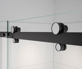 MAAX 138465-900-360-000 Vela 44 ½-47 x 78 ¾ in. 8mm Sliding Shower Door with Towel Bar for Alcove Installation with Clear glass in Matte Black and Chrome