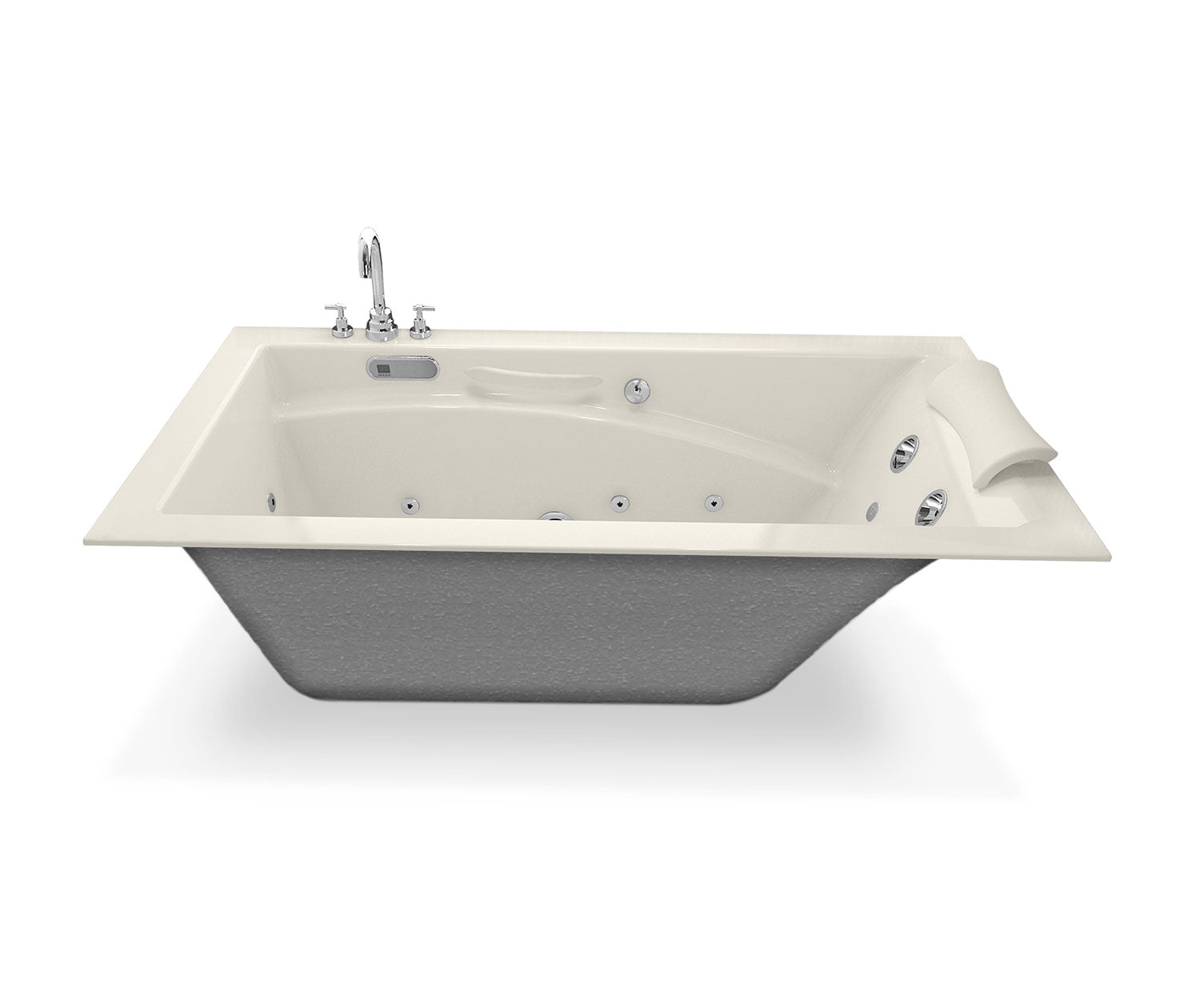 MAAX 101265-L-000-007 Optik 6032 Acrylic Alcove Left-Hand Drain Bathtub in Biscuit