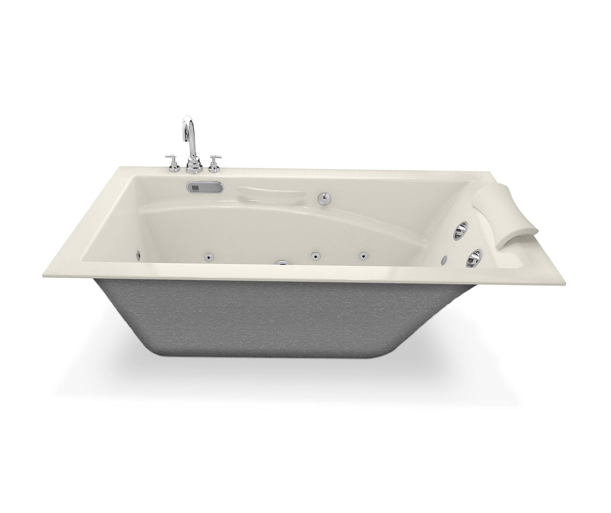 MAAX 101265-R-000-007 Optik 6032 Acrylic Alcove Right-Hand Drain Bathtub in Biscuit