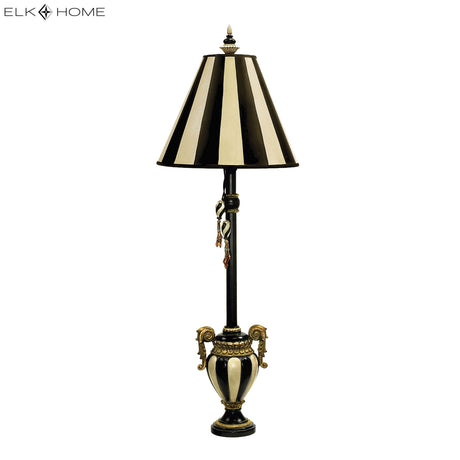 Elk 91-234 Carnival Stripe 32'' High 1-Light Table Lamp - Antique Black