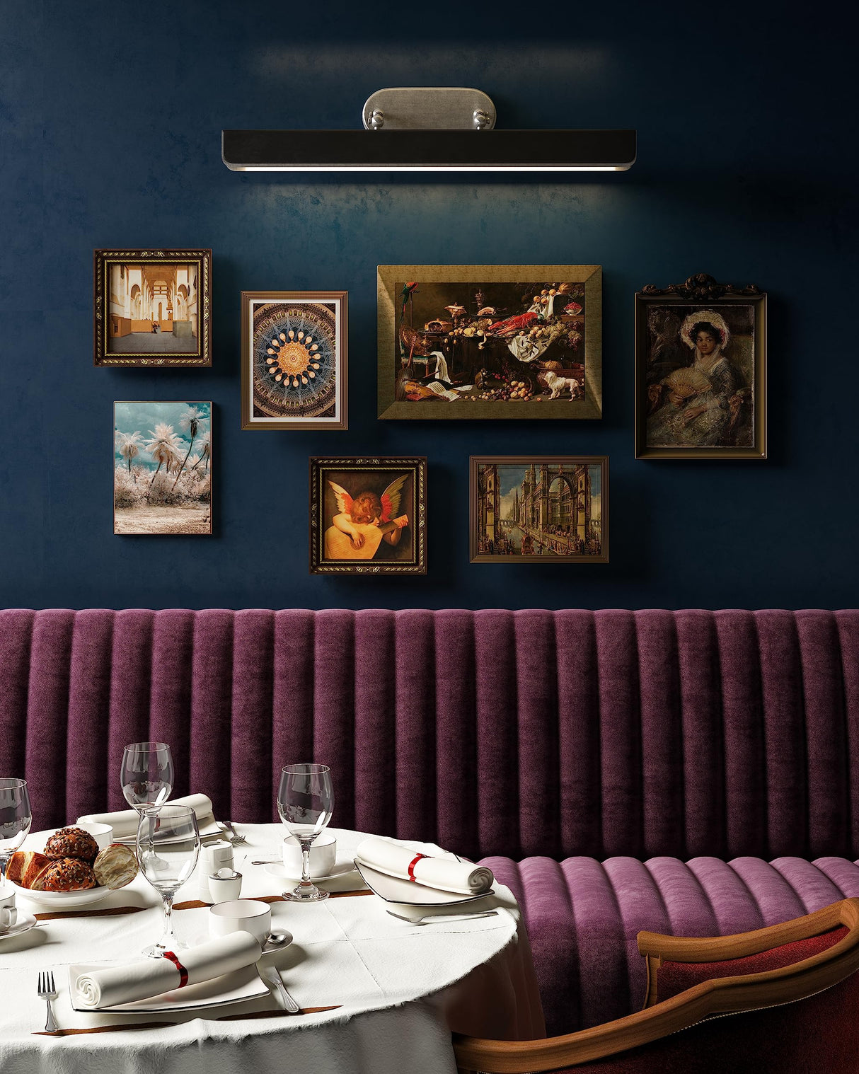 Alora PL307931ANTL VALISE PICTURE LIGHT LED ANTIQUE NICKEL TUXEDO LEATHER