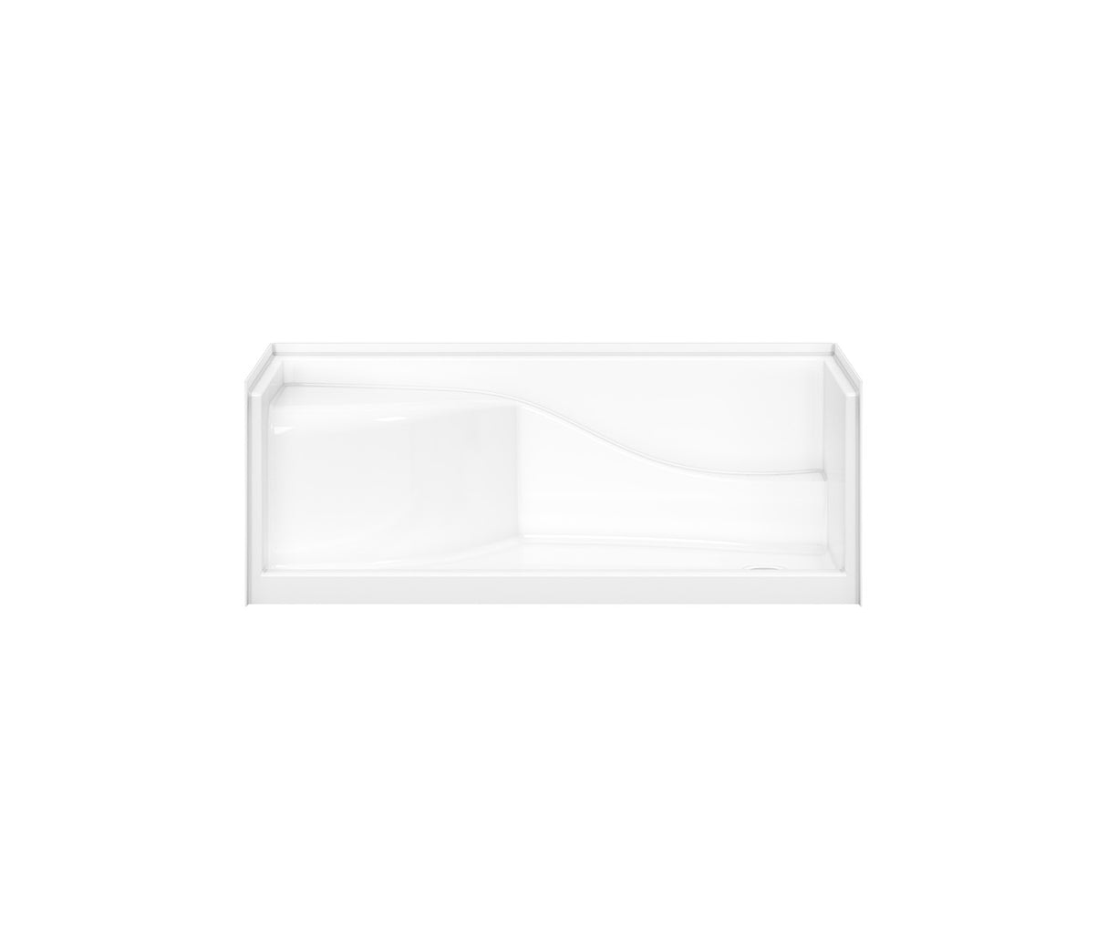 MAAX 141429-000-002-002 Olio 6030 Seated Base AcrylX Alcove Shower Base with Left-Hand Drain in White