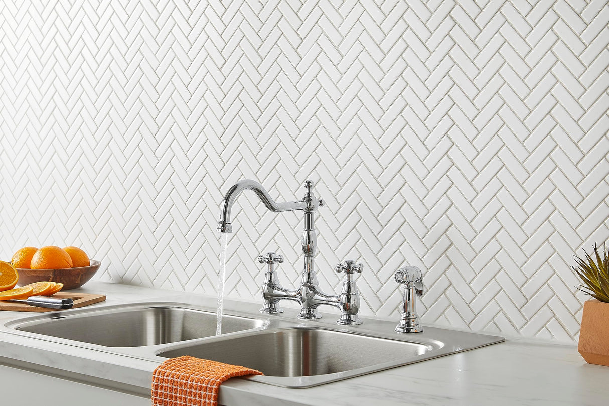 Gerber D404457 Chrome Opulence Two Handle Bridge Faucet