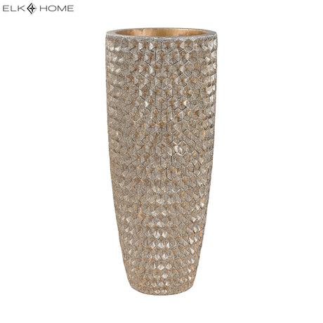 Elk 9166-025 Geometric Textured Vase - Gold