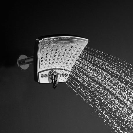 PULSE ShowerSpas 2056-CH PowerShot Air-Infused Curved 3-Pattern Showerhead, 8", Polished Chrome Finish