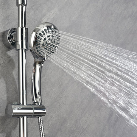 PULSE ShowerSpas 7001-CH Riviera Shower System with 8" Rain Showerhead, 3 Body Sprays, 5-Function Hand Shower, Polished Chrome Finish