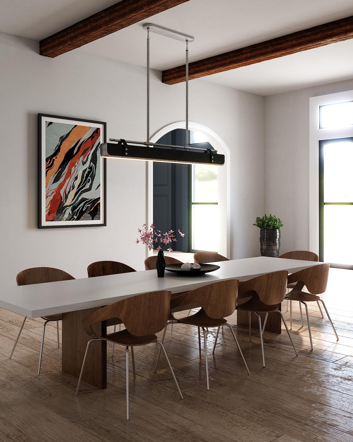 Alora PD307960ANTL VALISE PENDANT LED ANTIQUE NICKEL TUXEDO LEATHER