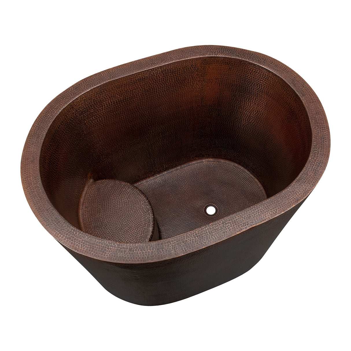 48" Hammered Copper Oval Japanese Soaking Tub