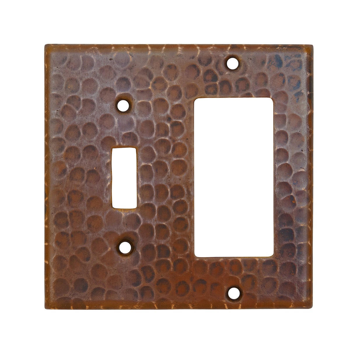 Premier Copper Products SCRT Copper Combination Switchplate with 1-Hole Single Toggle Switch