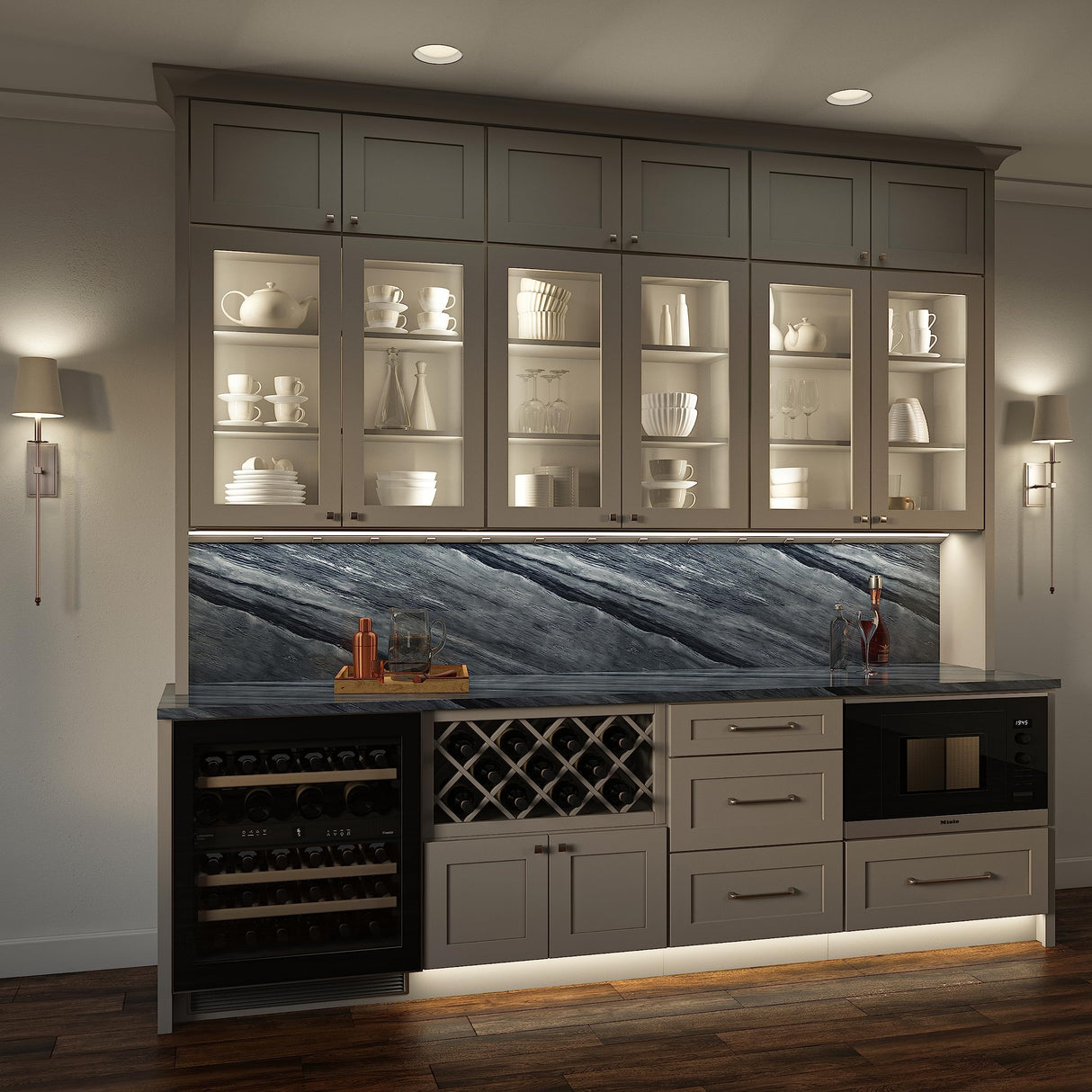 Task Lighting LP12QD4NDBBZ30 12-1/2" 400 Lumen Direct Voltage DV Lighted Power Strip, Bronze Finish, Black Receptacles, 3000K Soft White