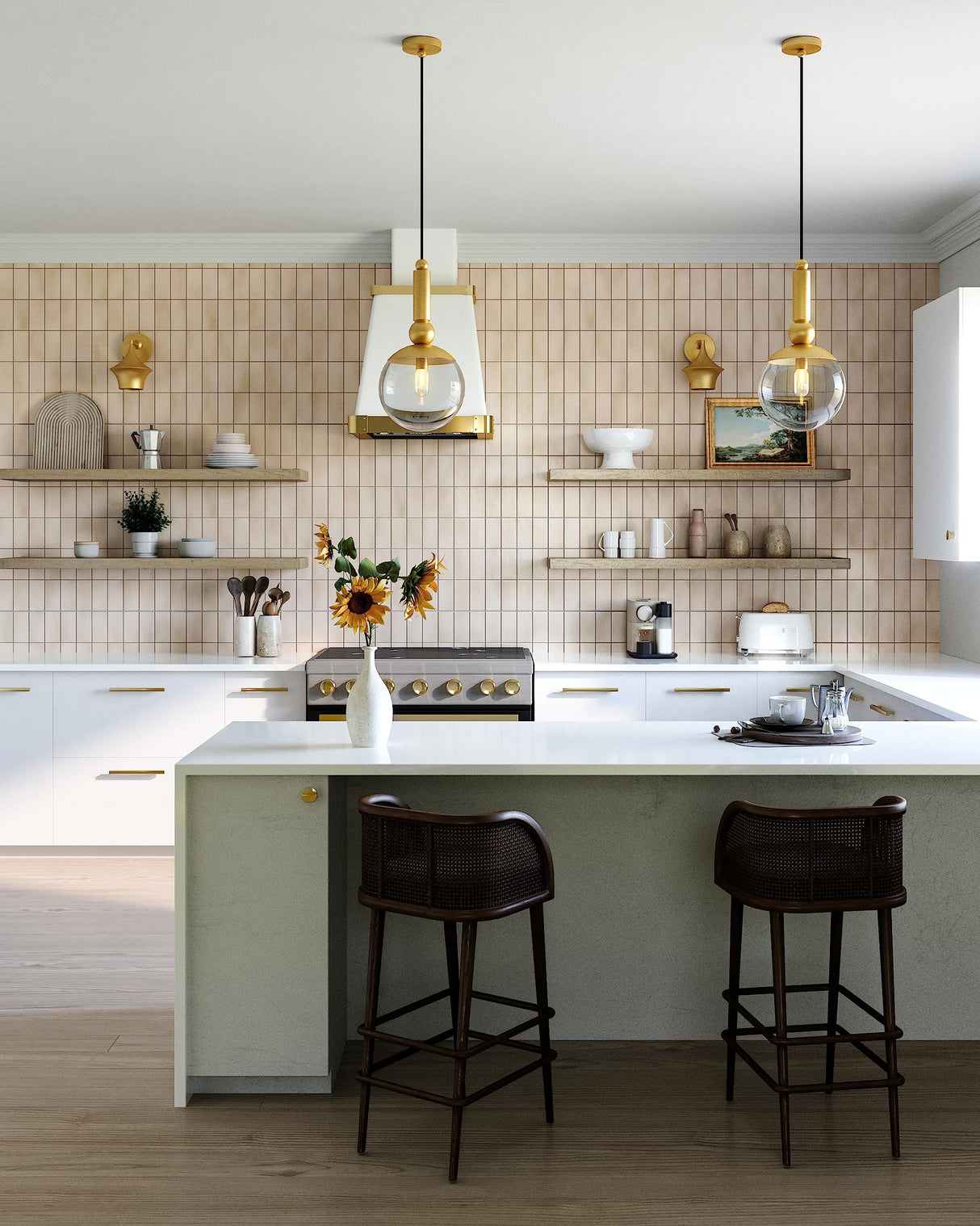 Alora PD560510BGCL DELILAH 10" PD BRUSHED GOLD CLEAR GLASS CORD 72 1X60W E26