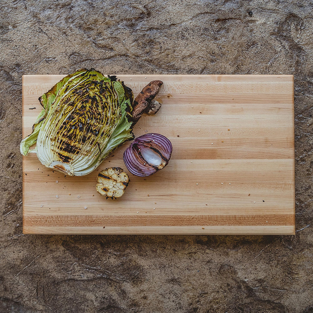John Boos RA01 Maple Wood Cutting Board for Kitchen Prep 18 Inches x 12 Inches, 2.25 Thick Reversible End Grain Rectangular Charcuterie Block 18X12X2.25 MPL-EDGE GR-REV-GRIPS-