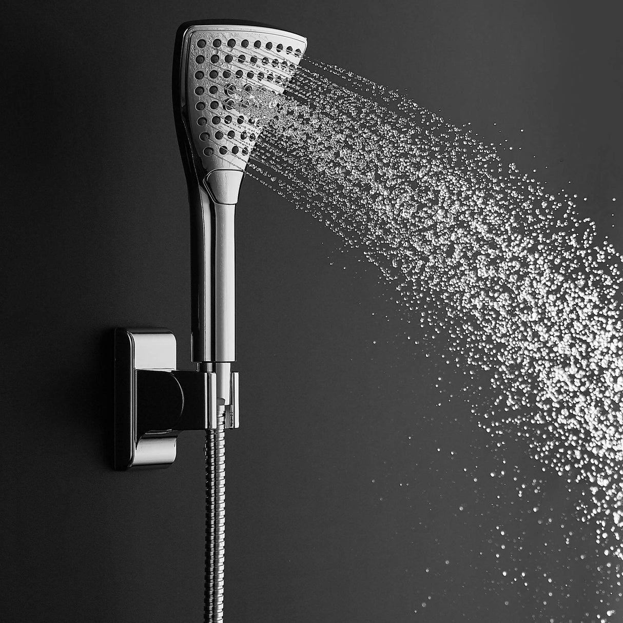 PULSE ShowerSpas 1056-CH-1.8GPM PowerShot Shower System with Air-Infused Curved 8" Multi-Pattern Showerhead and 3-Function Hand Shower, Polished Chrome, 1.8 GPM