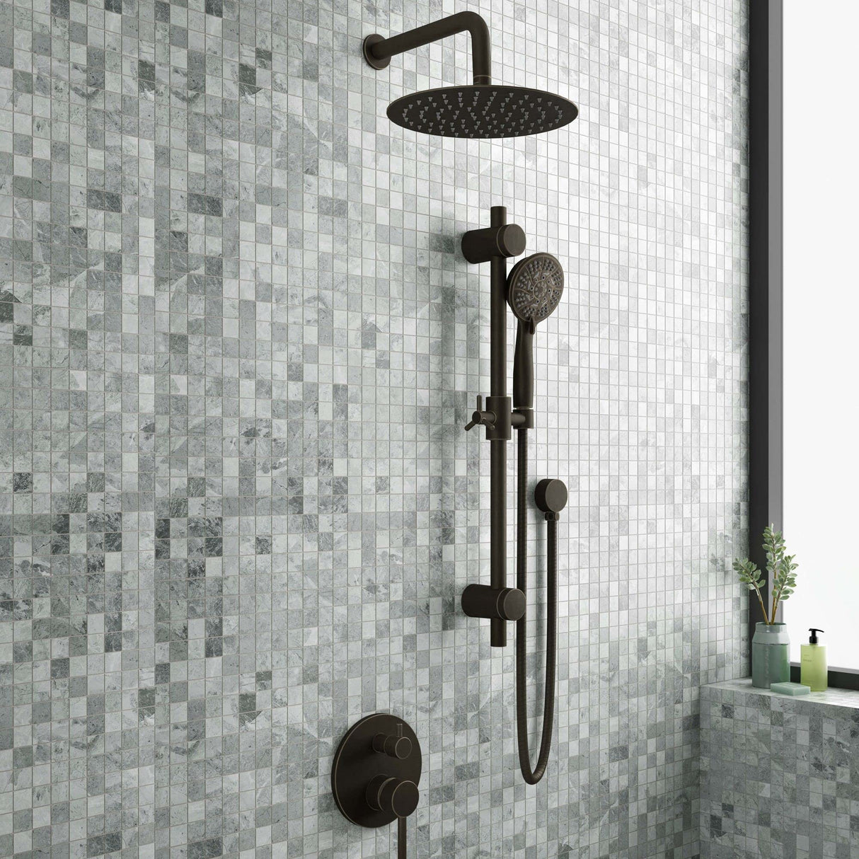 PULSE ShowerSpas 3006-ORB-1.8GPM Oil-Rubbed Bronze Combo Shower System, 1.8 GPM