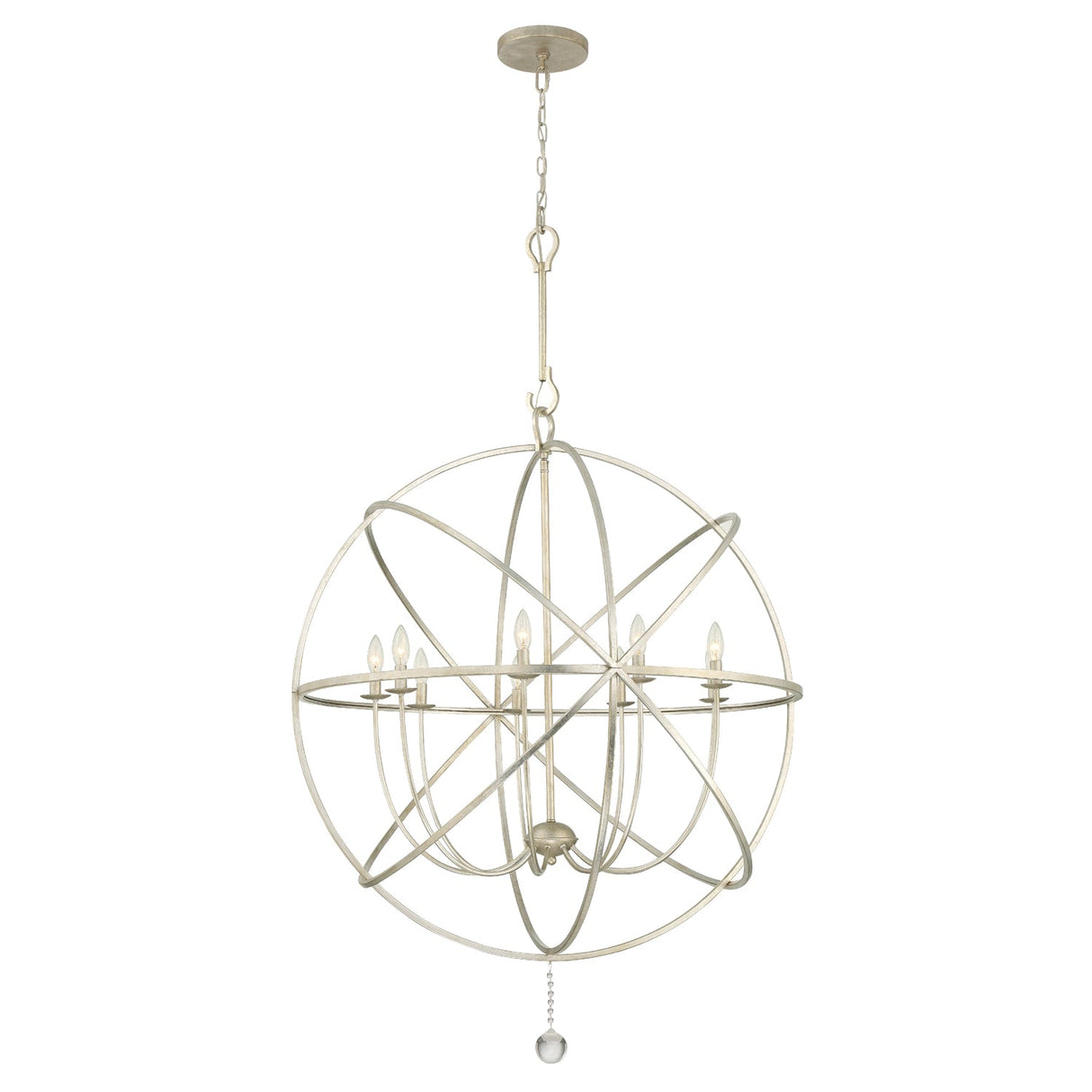 Solaris 9 Light Olde Silver Sphere Chandelier 9229-OS