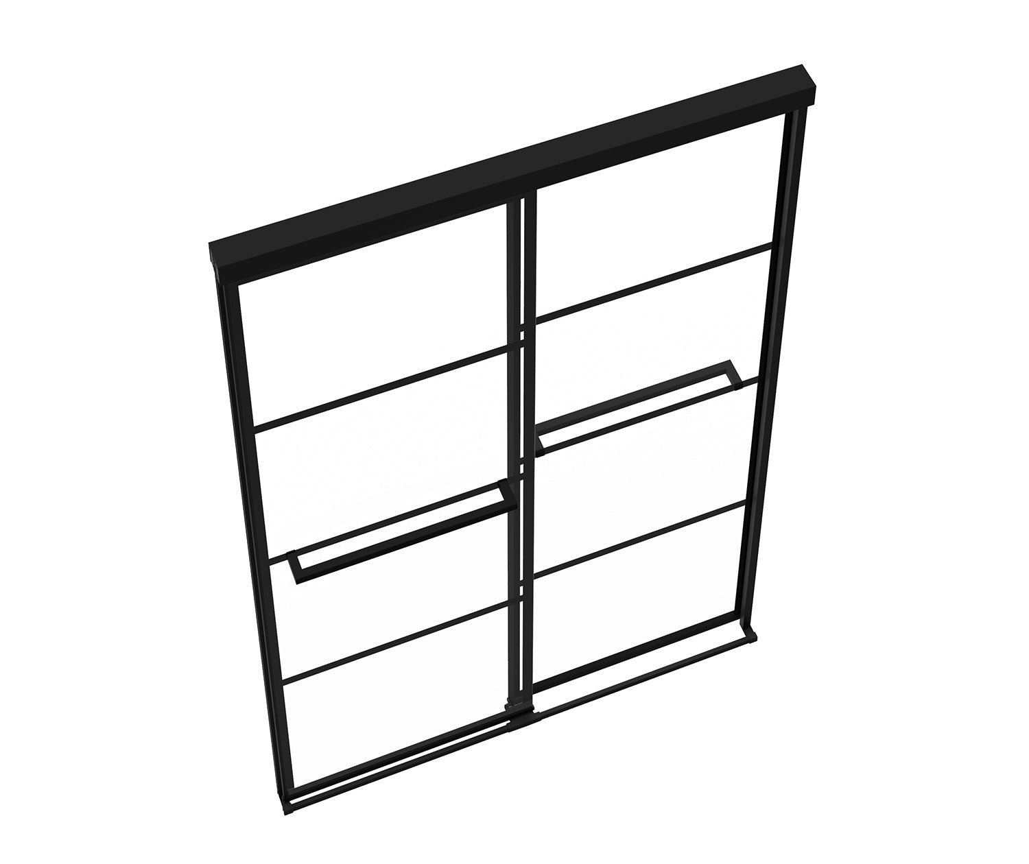 MAAX 135331-972-340-000 Incognito 76 Shaker 44-47 x 76 in. 8mm Bypass Shower Door for Alcove Installation with Shaker glass in Matte Black